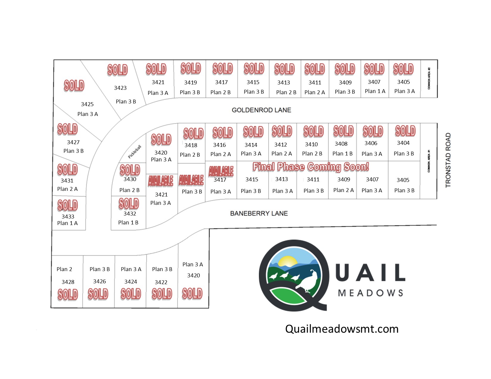 Site Plans and Lots for Sale at Quail Meadows New Homes in Kalispell MT NWMT Flathead Valley